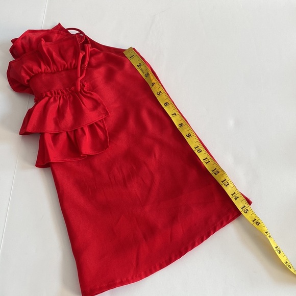 3/$15 frilly red lightweight feminine v neck cami formal office size medium - Picture 5 of 8